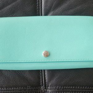 TIFFANY BLUE CALF SKIN LONG WALLET